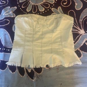 Free People Denim Corset Top